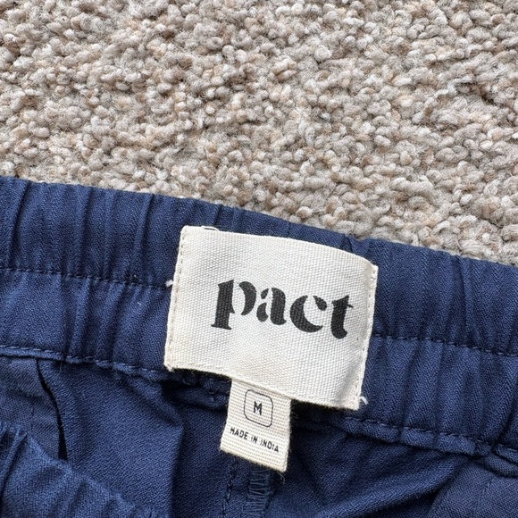 Pact Straight Leg Organic Cotton Twill Pull On Pants Navy Blue size M *NWT* - Picture 4 of 7